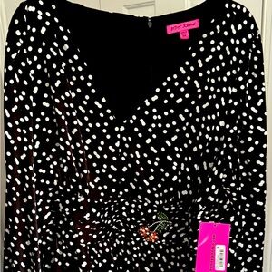*🍒🍒 NWT Betsy Johnson Cute Plus Size 18W B/W Cherry Dress! Ready for Spring!